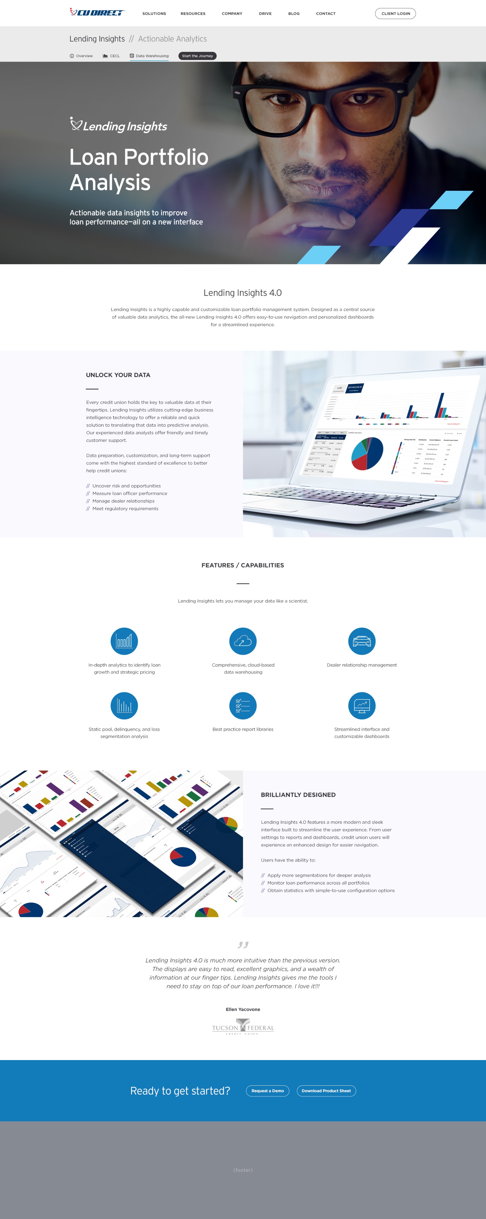 CU Direct mobile web screen